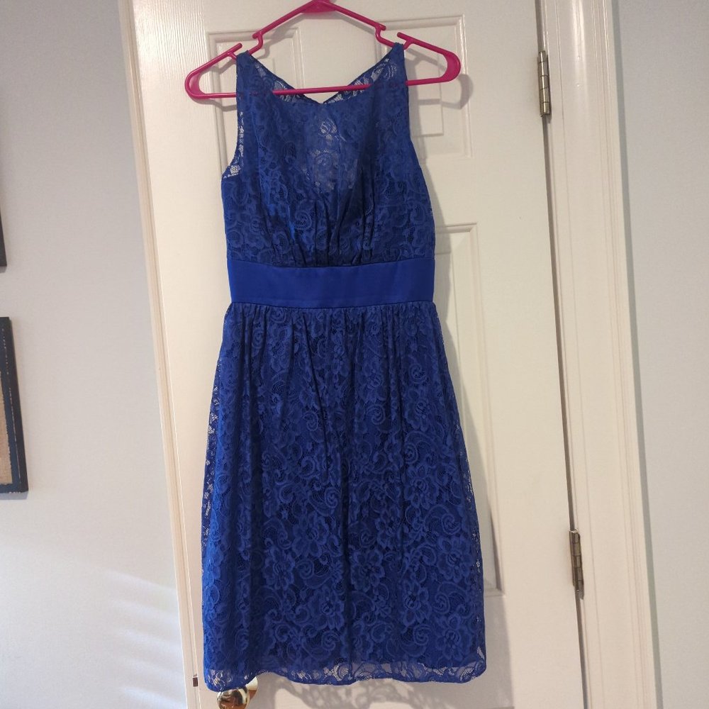 Blue lace dress